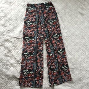 H&M DIVIDED Palazzo flowy floral boho pant size 6